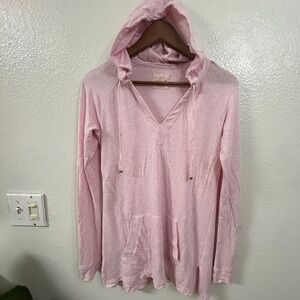 Lilly Pulitzer Pink Soft Hooded Luxletic Pullover Popover Kangaroo Pocket XS